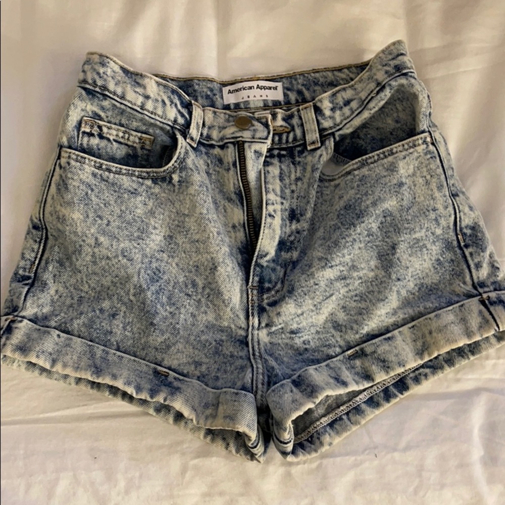 American Apparel Acid Wash Jean Shorts
